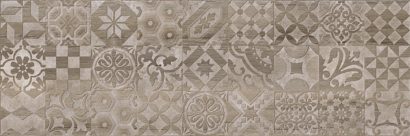 Керамическая плитка Альбервуд Декор 1 коричневый 1664-0165 20х60