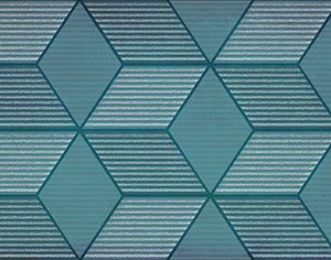 Керамическая плитка Парижанка Декор Гексагон бирюзовый 1664-0185 20х60