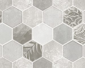 Керамическая плитка Гексацемент Декор светло-серый 1664-0197 20×60